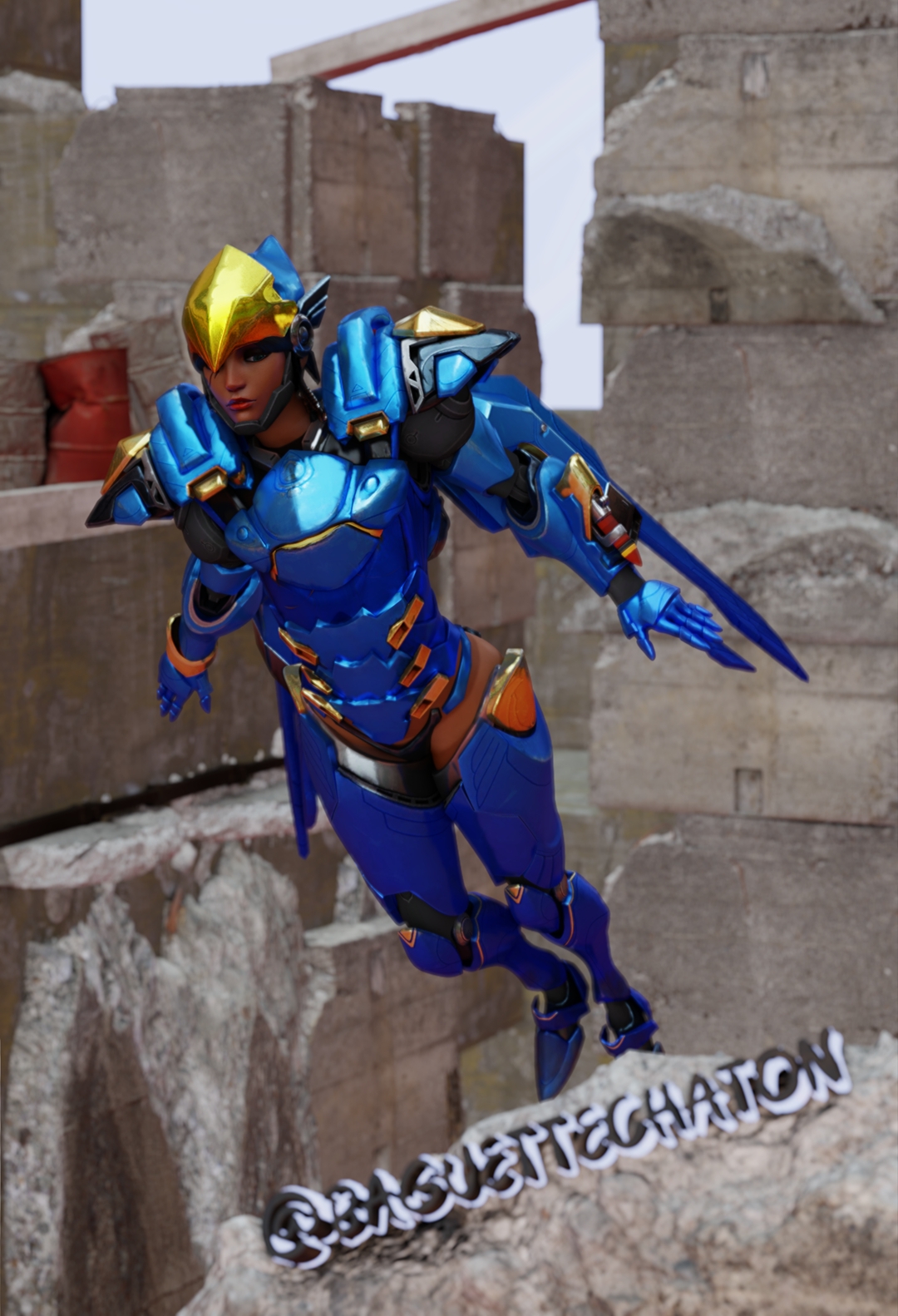 Phara here there and everywhere Pharah Overwatch Nude Partially_clothed Masturbating 11