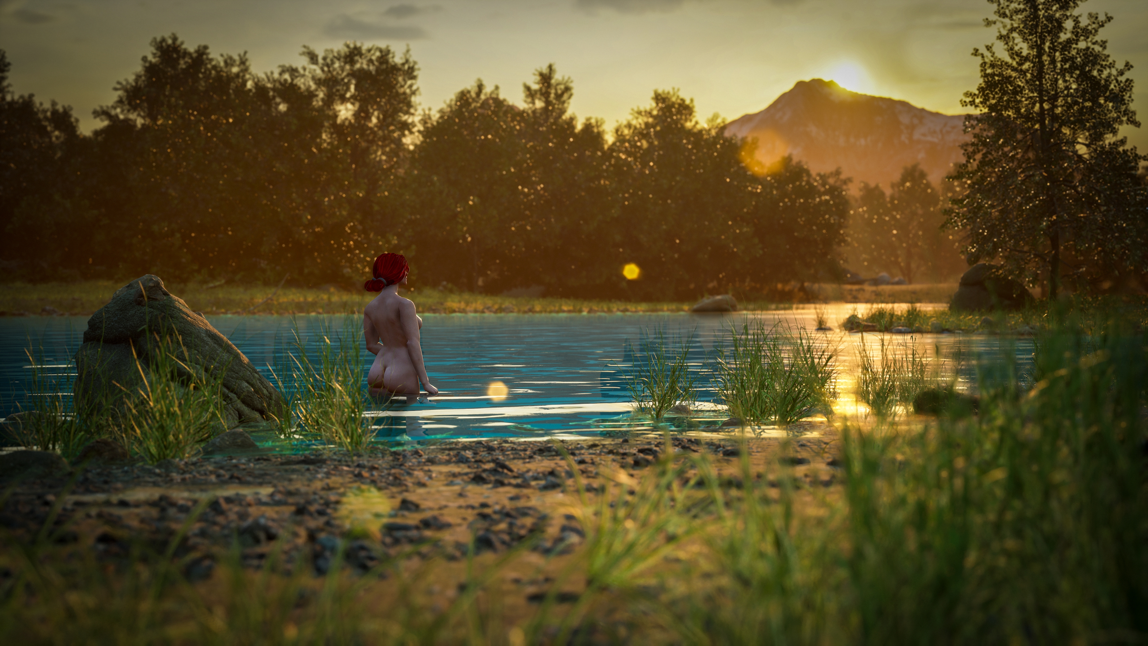 Triss taking a lake bath The Witcher 3 Triss Merigold Triss Tits 3d Porn 3d Girl Nsfw Rule34 Videogame Boobs Natural Tits Public 1girl Nature Outdoor Red Hair