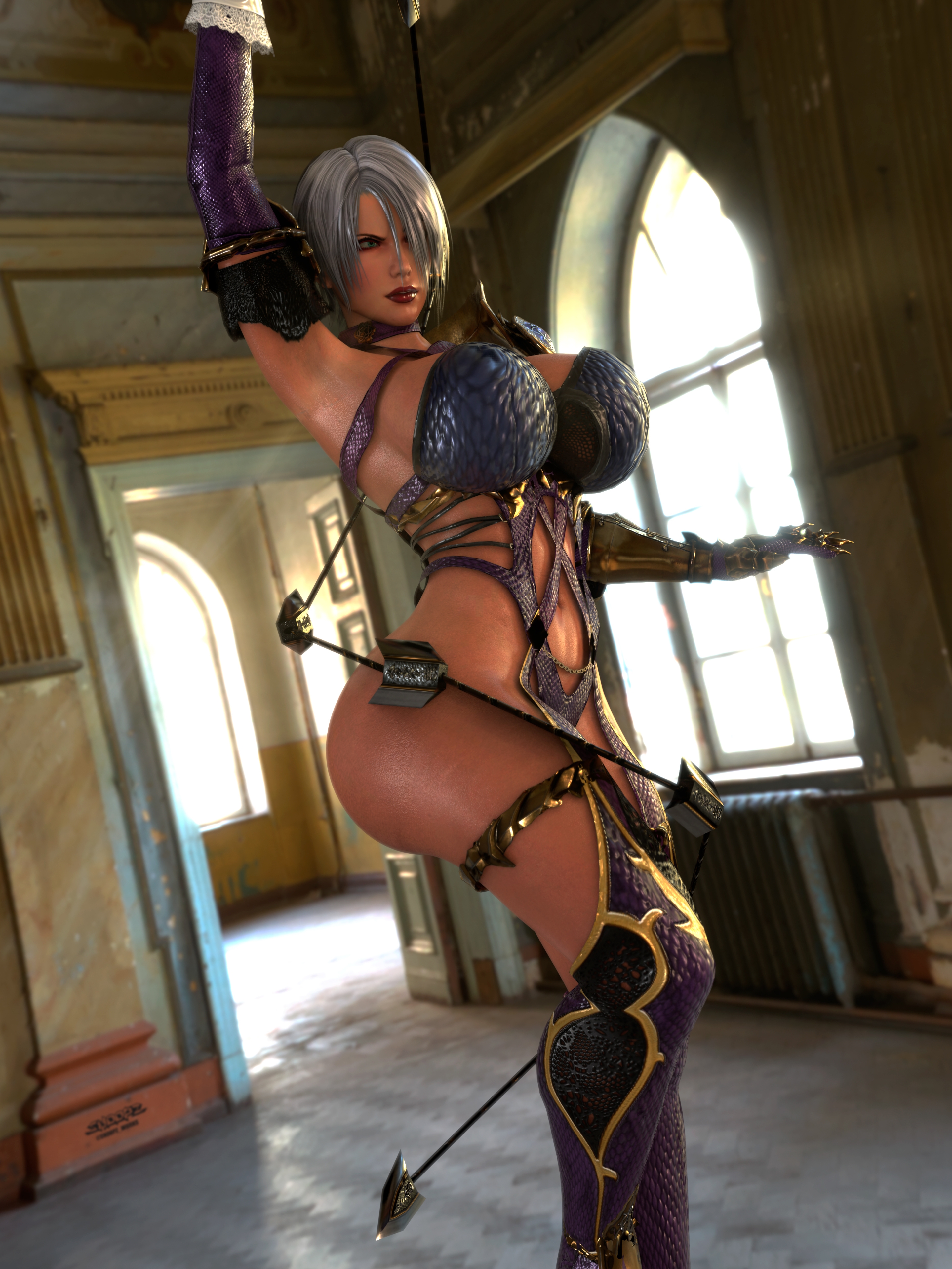 Ivy Valentine! One of my favorite characters! Ivy Valentine Soul Calibur Lingerie Back View Horny Face Ass Big boobs Boobs Sexy 3d Porn