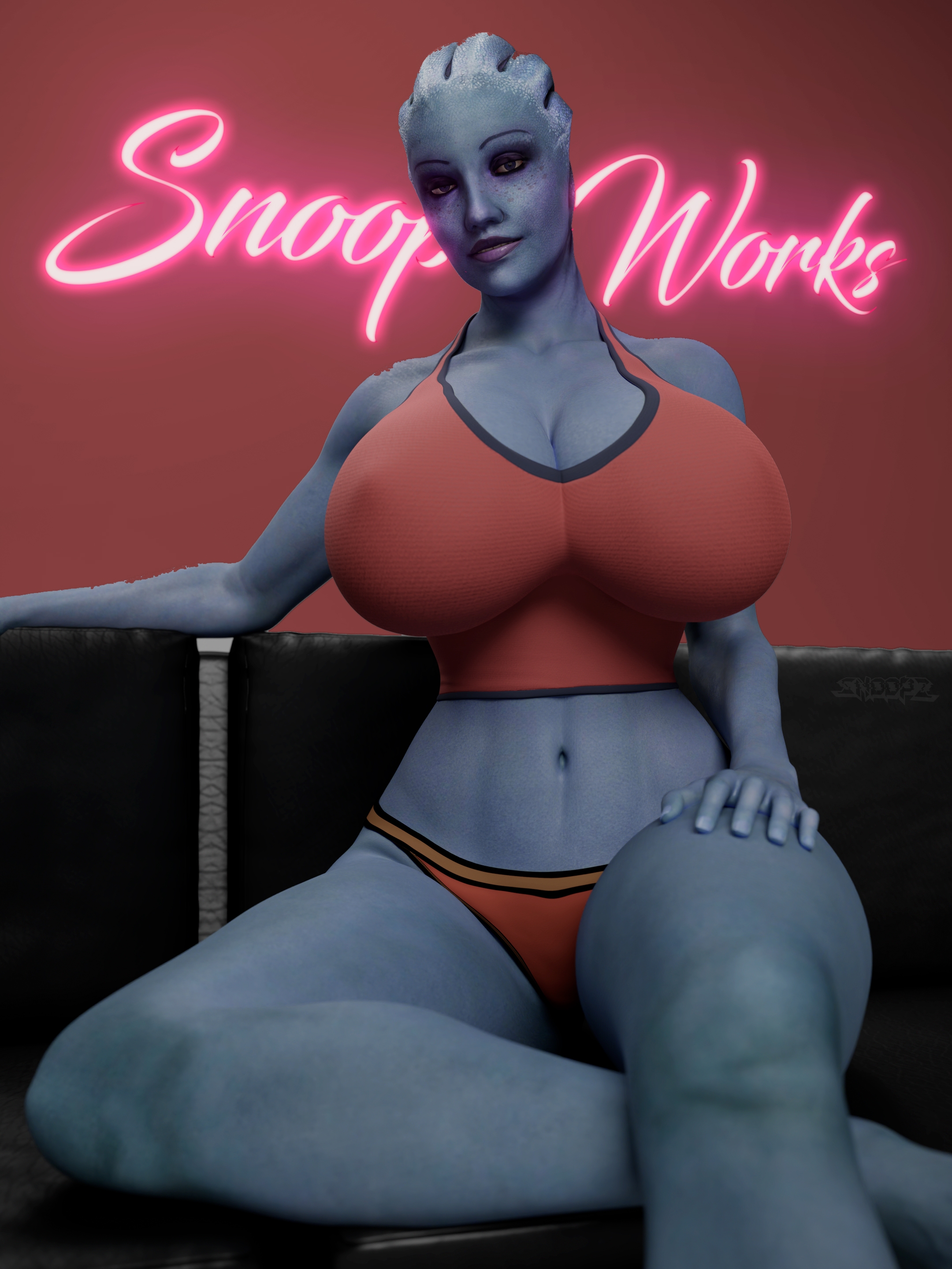 lovely Liara! Liara Mass Effect Lingerie Horny Face Ass Big boobs Boobs Sexy 3d Porn 2