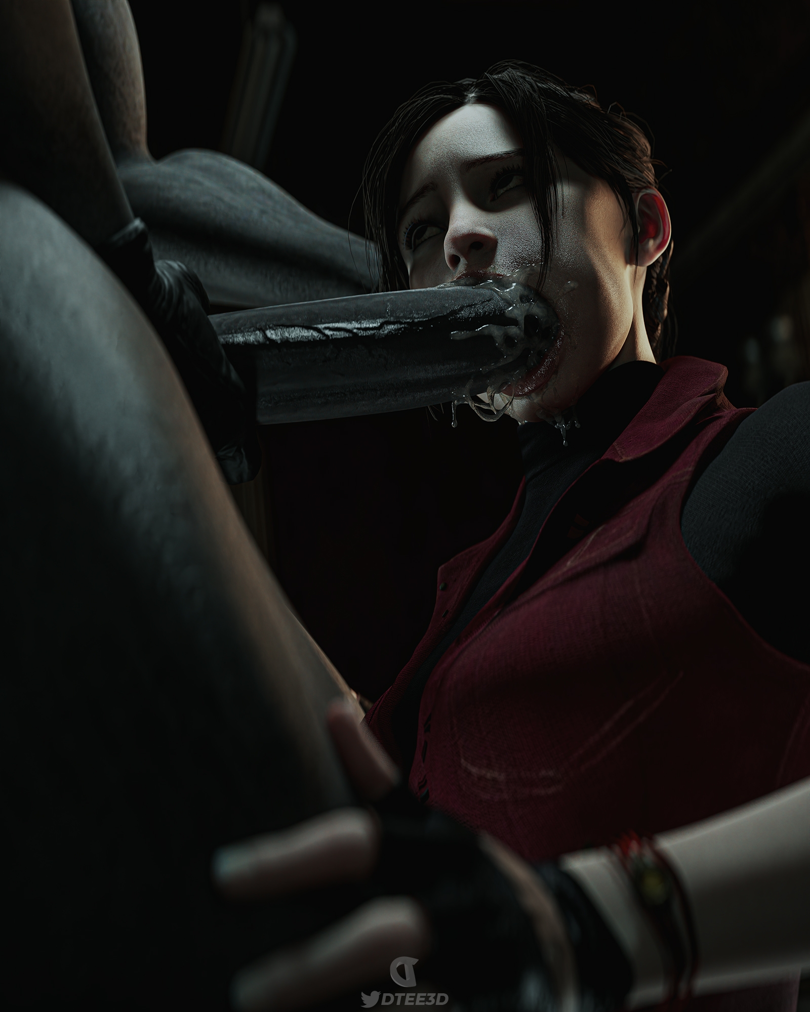 Mr. Sex x Claire Resident Evil Resident Evil 2 Remake Claire Redfield Mr X Creampie Blowjob Poster Render 2
