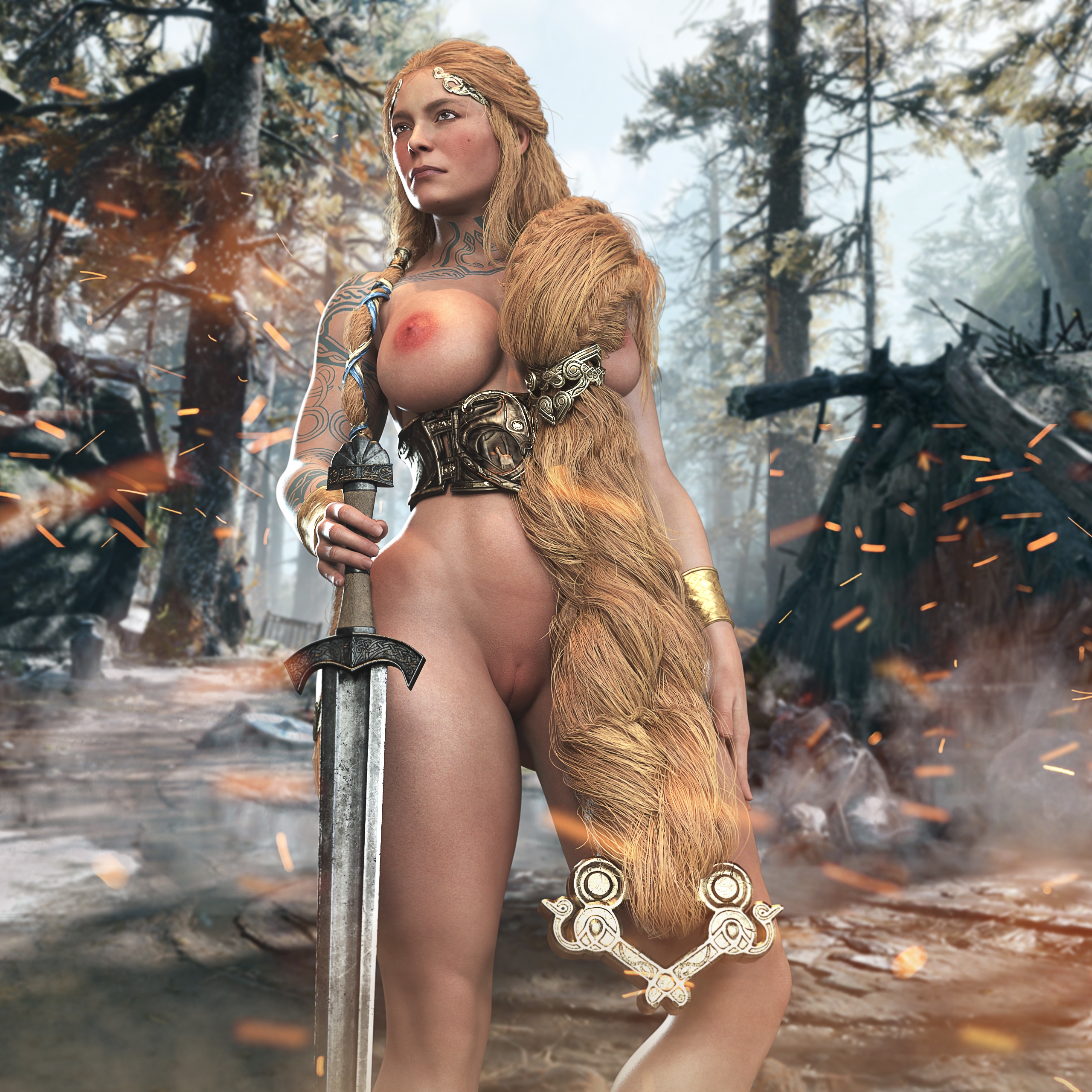 Sif  the path of war Sif (god Of War) Sif Sexy Sexyhot Shaved Pussy Sexy Boobs