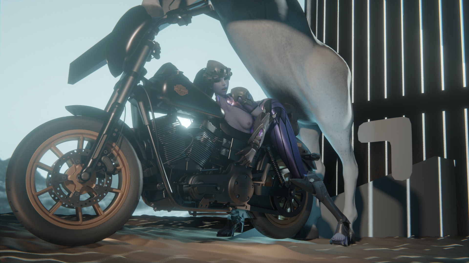 Widow on a Harley Widowmaker Overwatch Horse Anal Sex Sex Fuck Harley Harley Davidson Moto 7