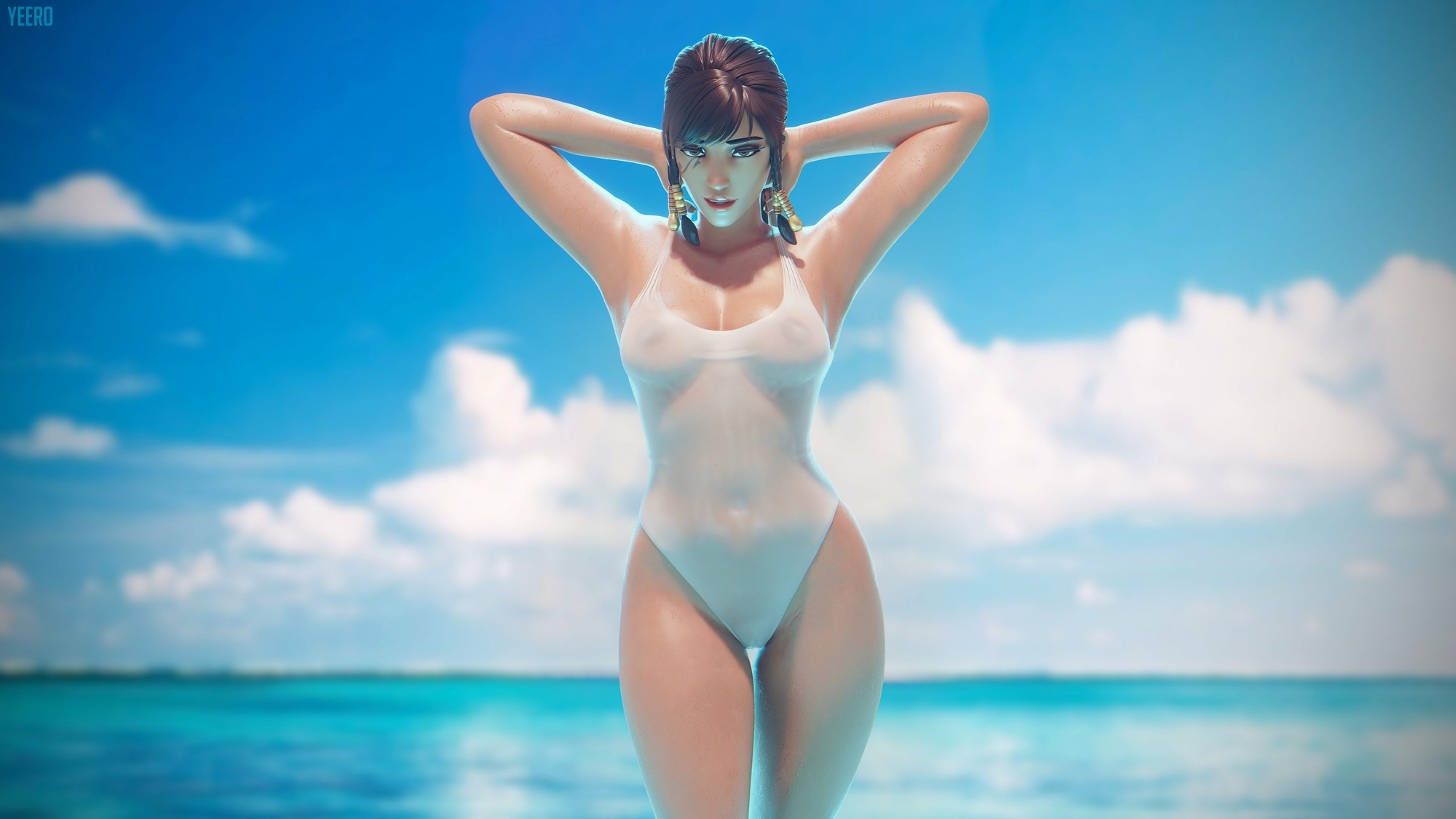 Pharah Swimsuit Overwatch Pharah Overwatch Sexy Swimsuit Wet Big Tits Big Breasts Big boobs Videogame Character Costume Hot Perfect Body 3d Porn 3d Girl Wet Pussy See Through