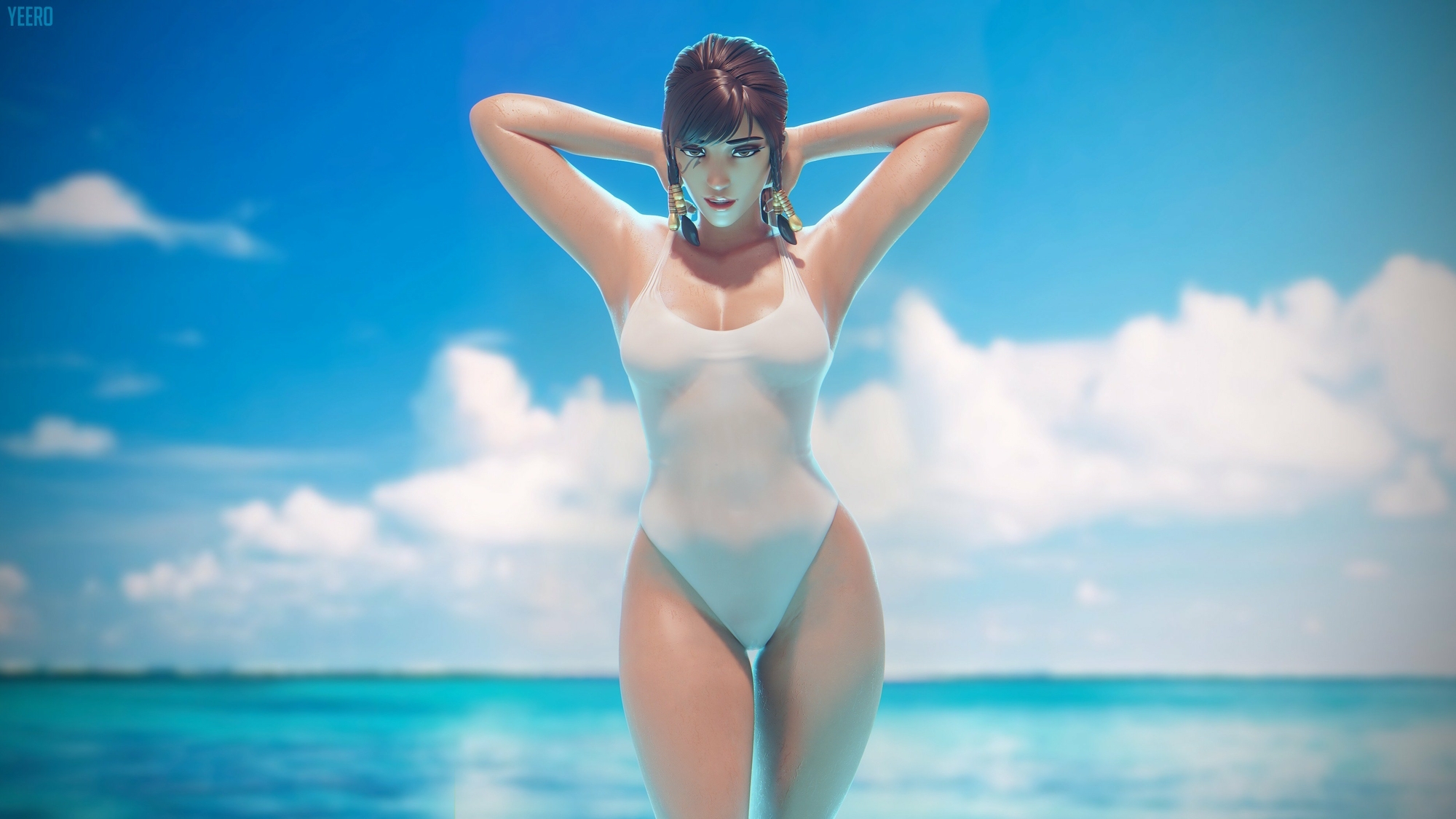 Pharah Swimsuit Overwatch Pharah Overwatch Sexy Swimsuit Wet Big Tits Big Breasts Big boobs Videogame Character Costume Hot Perfect Body 3d Porn 3d Girl Wet Pussy See Through 2