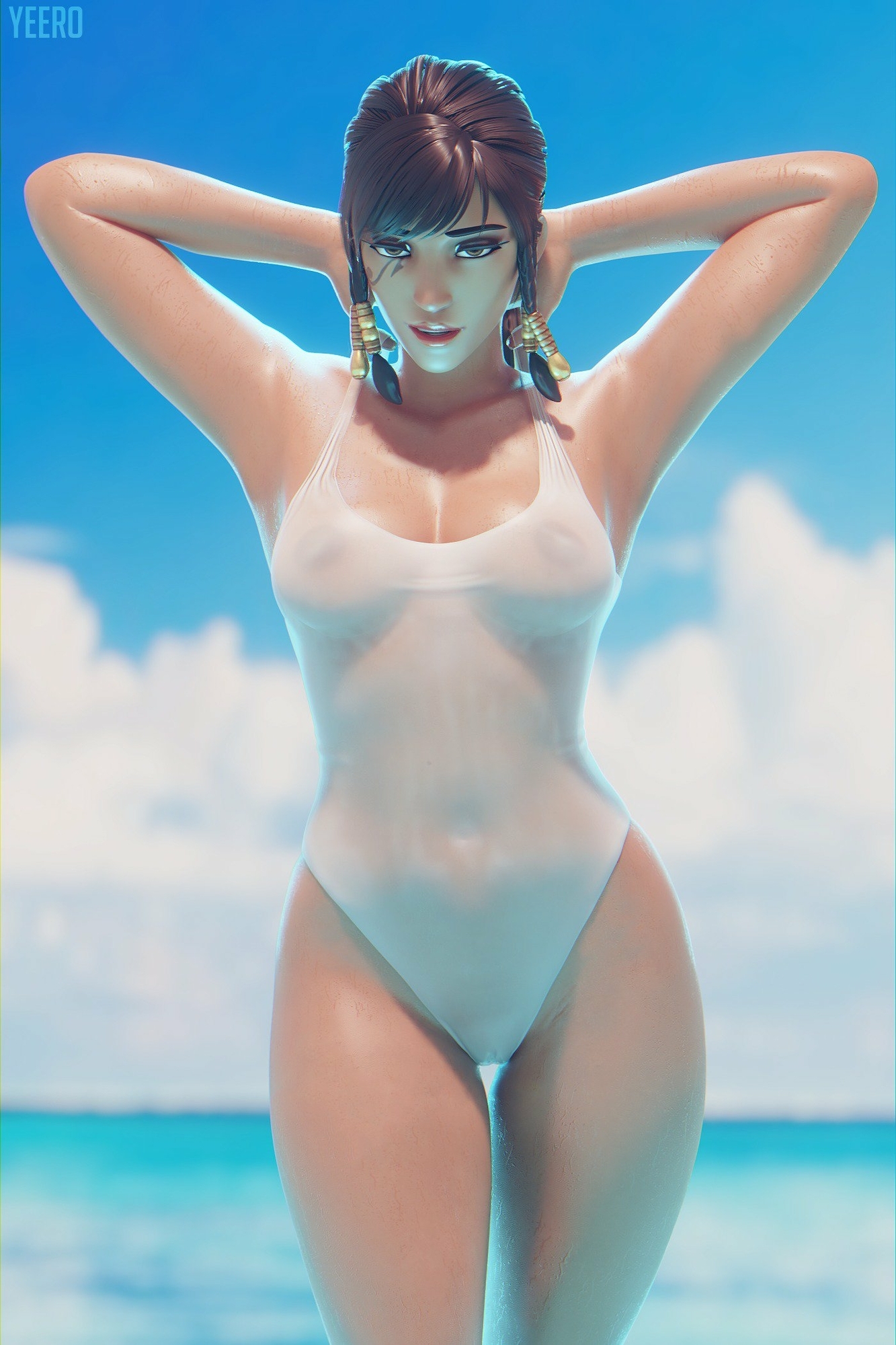 Pharah Swimsuit Overwatch Pharah Overwatch Sexy Swimsuit Wet Big Tits Big Breasts Big boobs Videogame Character Costume Hot Perfect Body 3d Porn 3d Girl Wet Pussy See Through 3